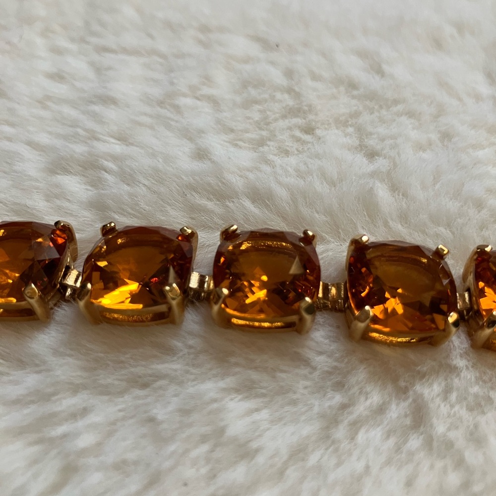 Vintage Swarovski Gold Bracelet with Orange Crystals in Original Box - Picture 3 of 8